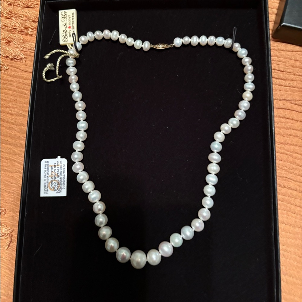 Belle De Mer 14k Graduated Pearl Necklace